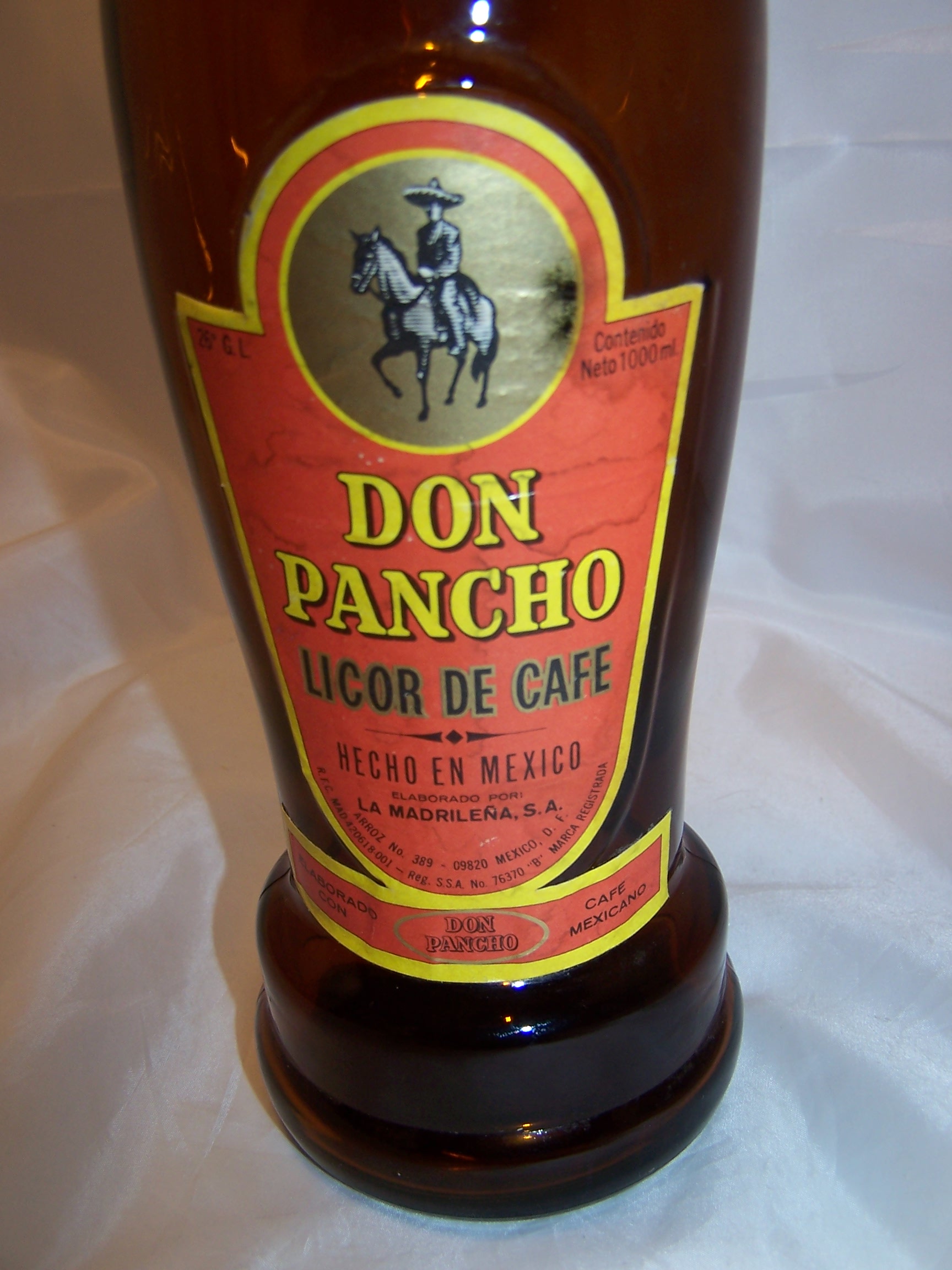 Image 2 of Don Pancho Licor de Cafe Brown Bottle, Mexico, Large, Empty