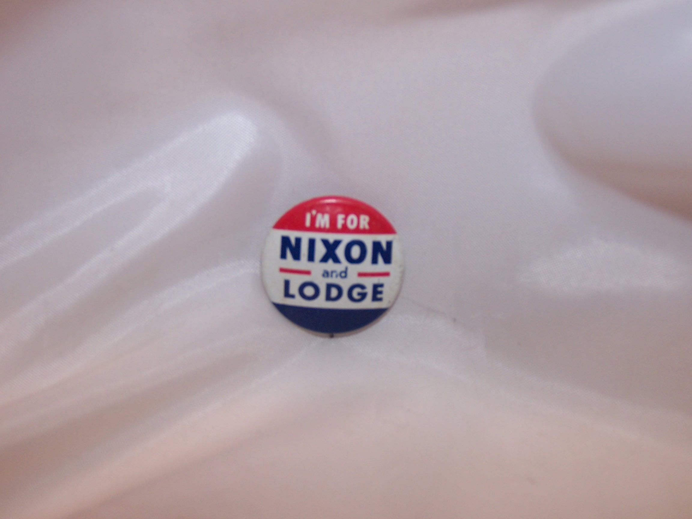 Nixon Now Election Pinback Button, Red, White and Blue