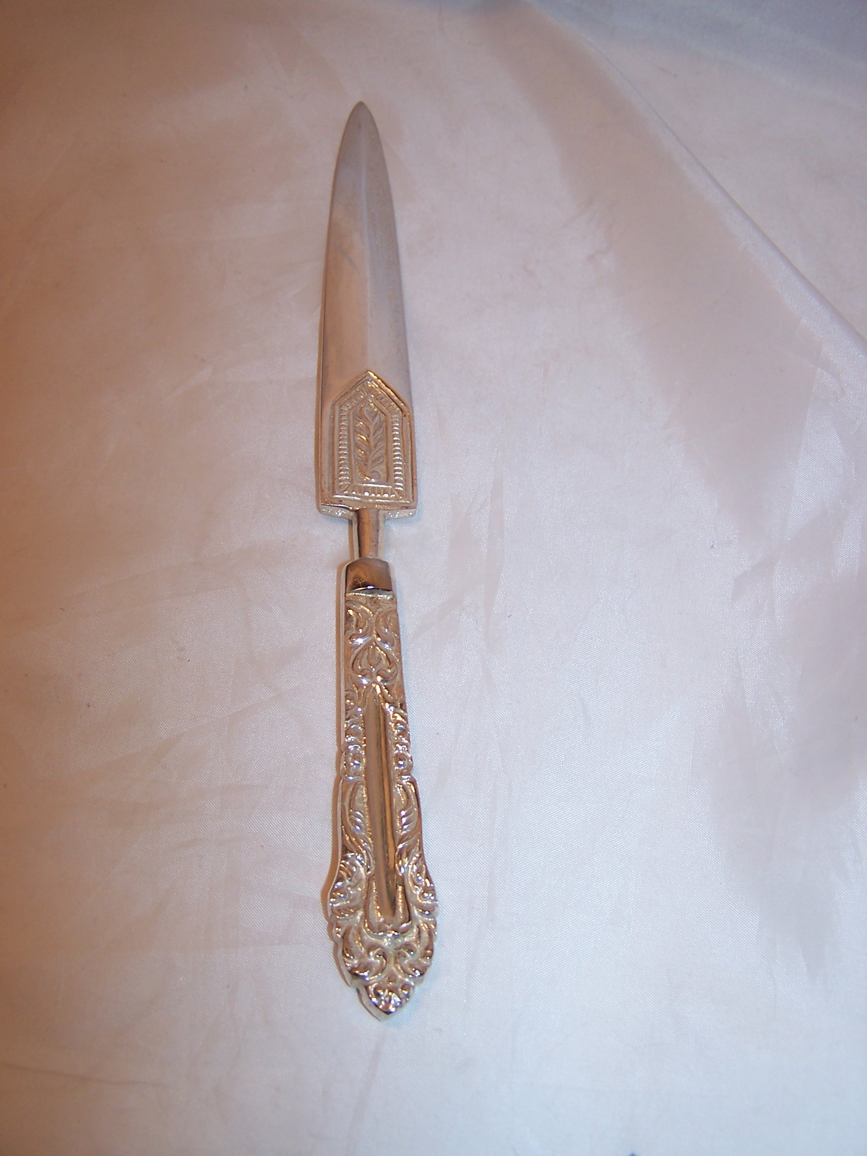 Image 1 of Letter Opener, Vintage, Silver Plate, Scrollwork Handle