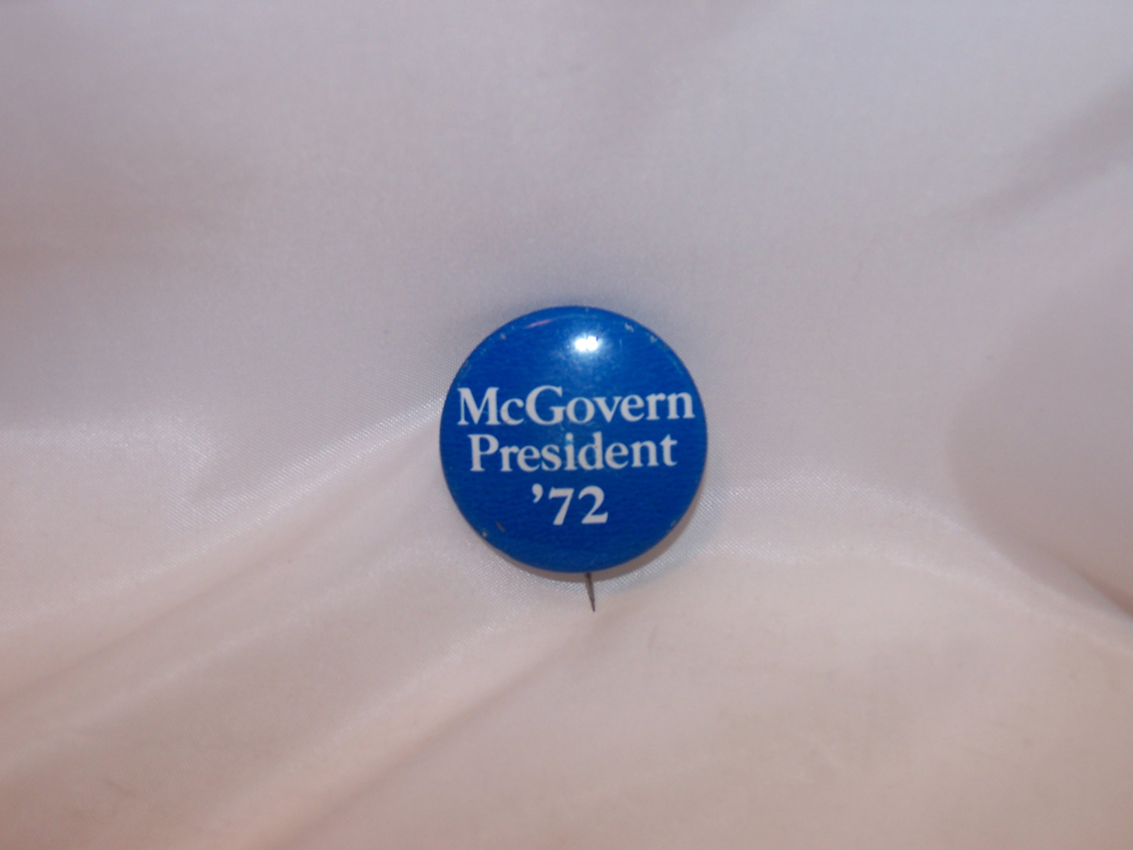 McGovern Blue, White Election Button, 1972, Original 