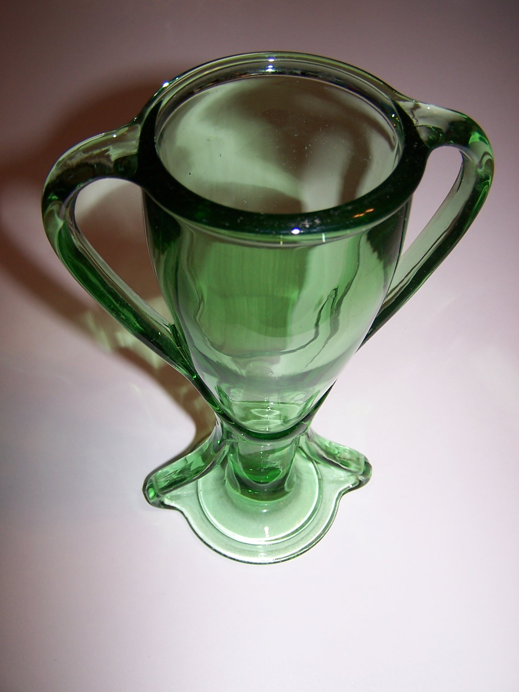 Fostoria Tut Vase 2288, Elegant Green Glass, ca 1925