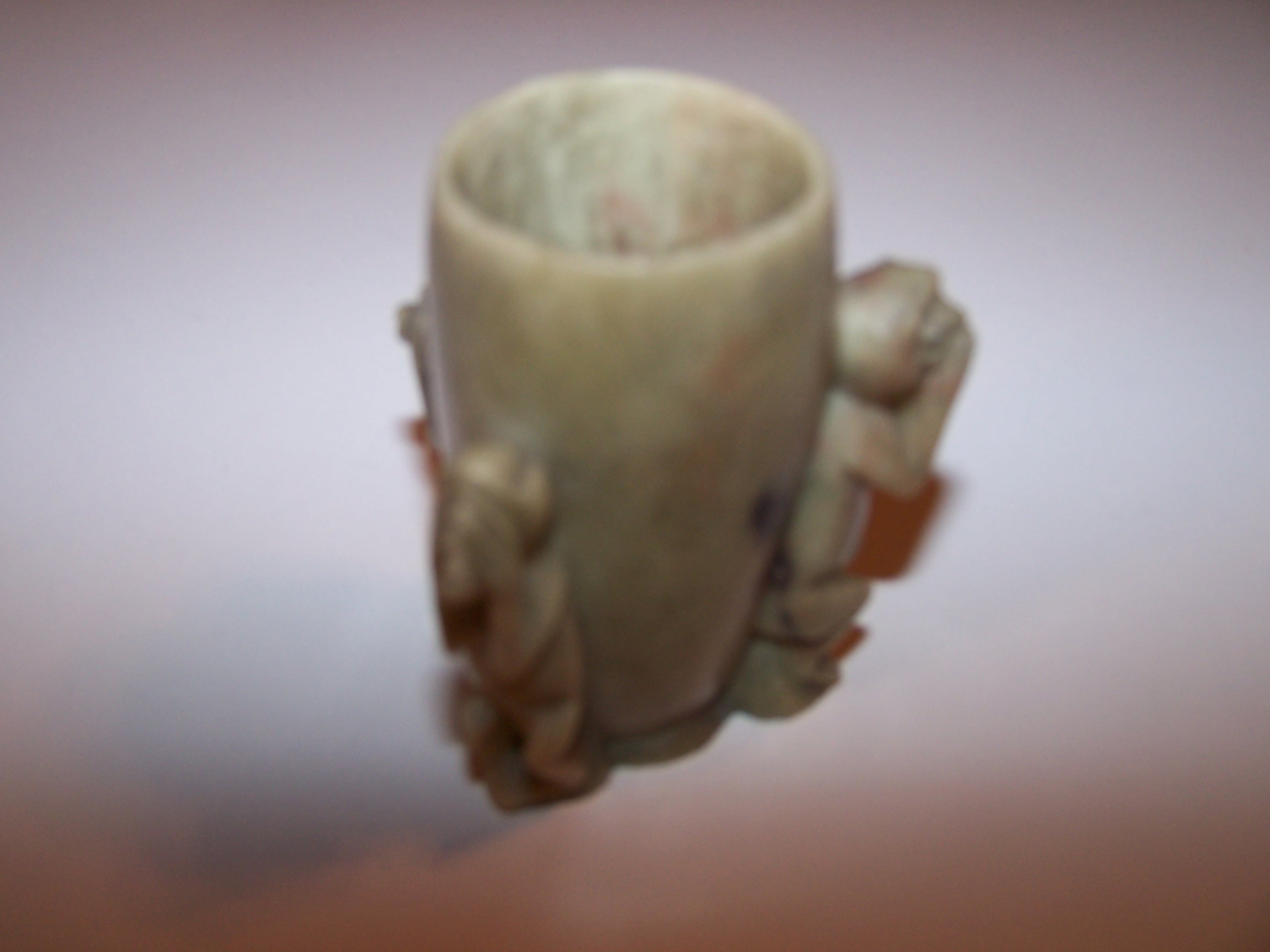 Image 4 of Three Monkey Brush Pot, Toothpick Holder, Soapstone, Hand Carved, Vintage
