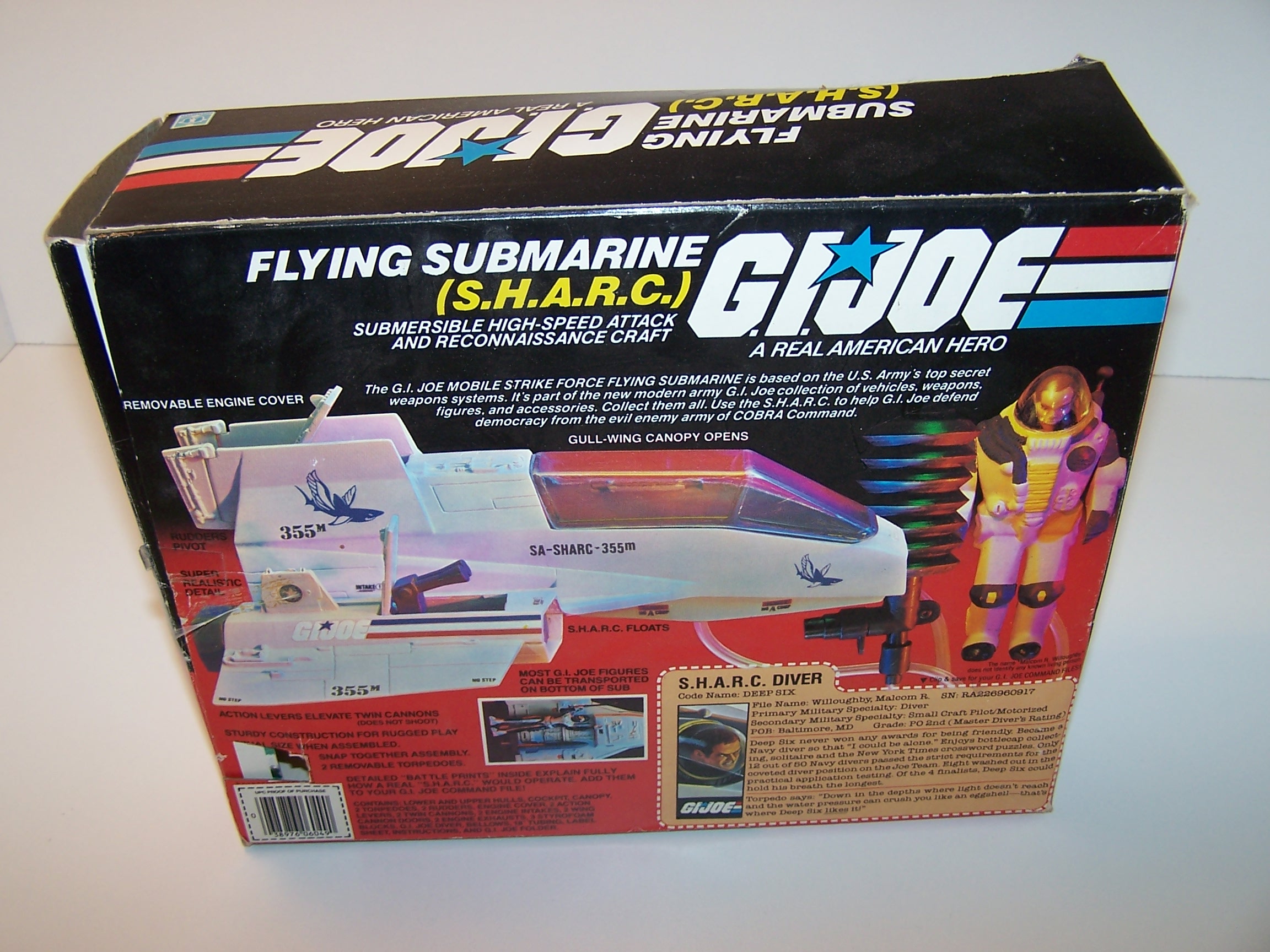Image 12 of GI Joe Flying Submarine, SHARC, w Box, Hasbro 1984