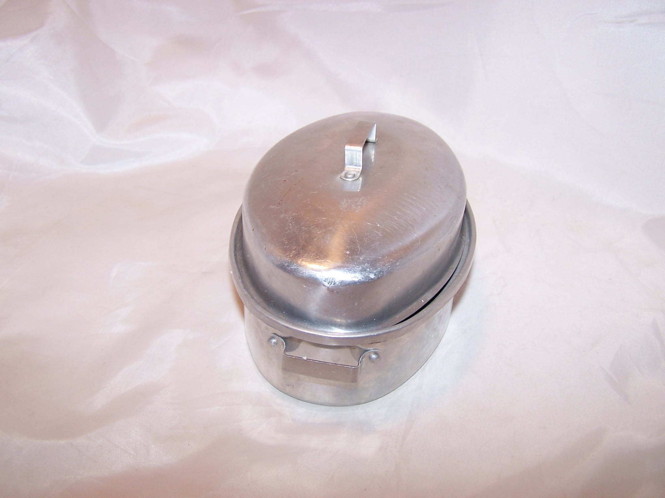 Image 1 of Toy Roaster w Lid, Aluminum, Vintage Childs Toy