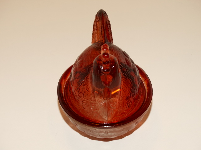 Image 3 of Salt Dip Dish, Orange Glass Chicken, 3 Inches