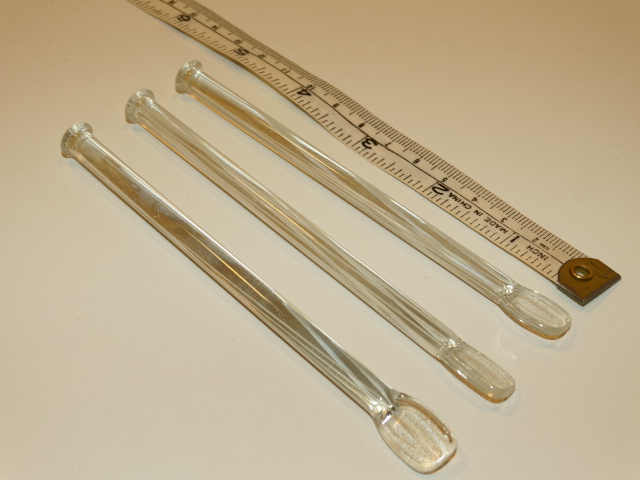 Image 1 of Swizzle Sticks, Glass Pinstripe, Handmade, Set of 3