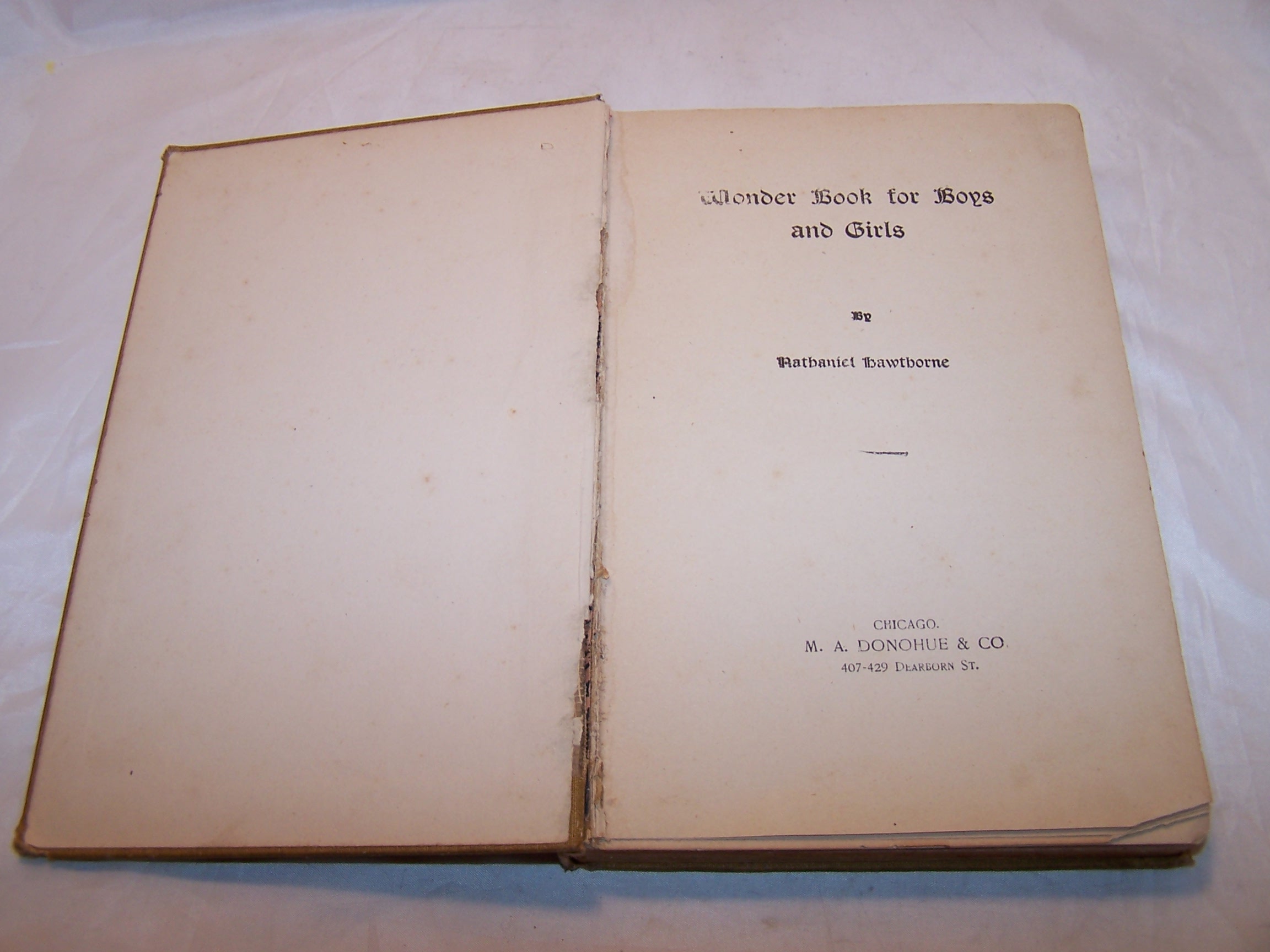 Image 1 of Wonder Book for Boys and Girls, Hawthorne, First Edition, Donohue and Co.