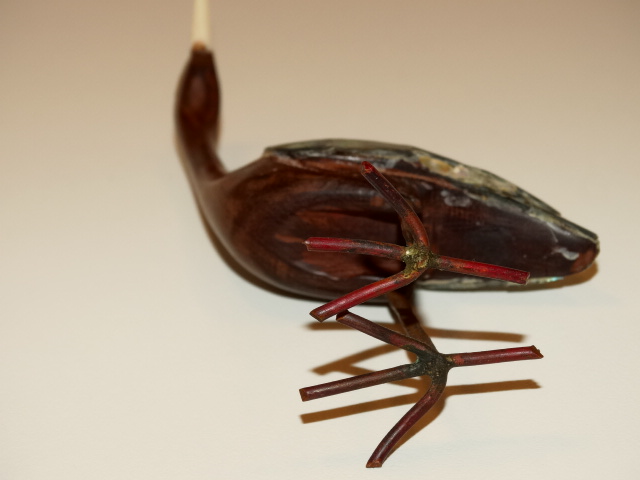 Image 7 of Bird, Abalone, Wood, Copper Figurine, Handmade