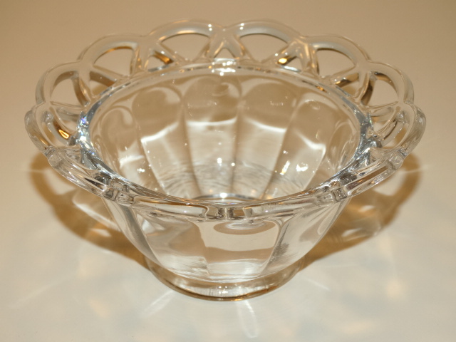 Image 7 of Imperial Glass Crocheted Crystal Bowl, Saucer, Ladle