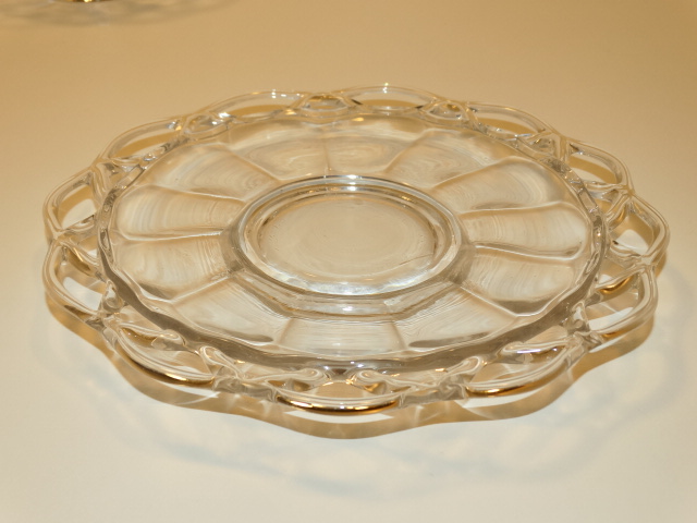 Image 3 of Imperial Glass Crocheted Crystal Bowl, Saucer, Ladle