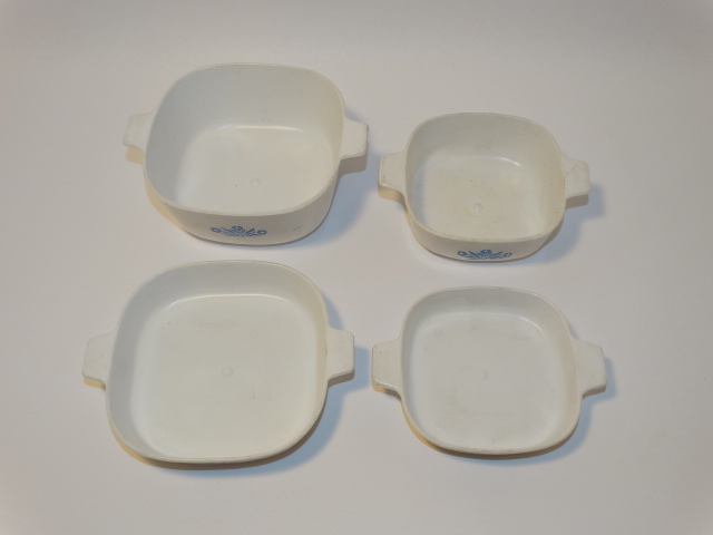 Image 1 of Toy Corningware Blue Cornflower Dishes, Childs Cookware, Plastic