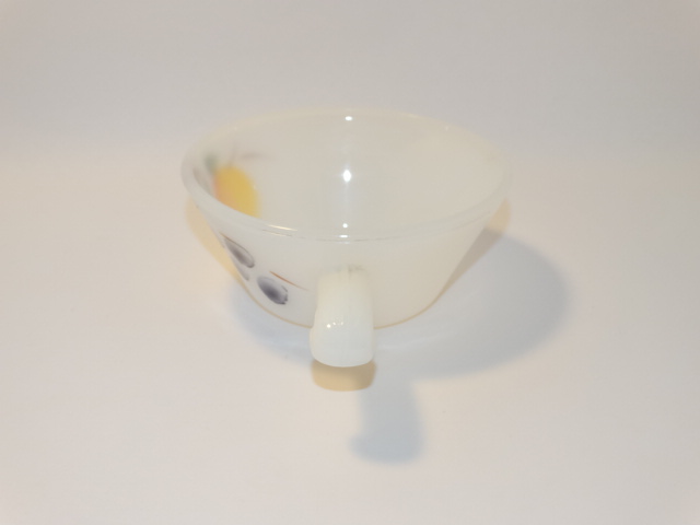 Image 2 of Gay Fad Fire King 5 Inch Handled Bowl, Milk Glass
