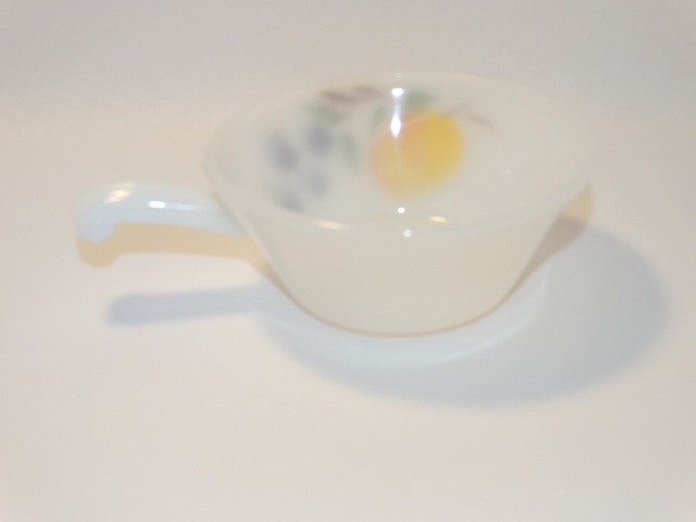 Image 3 of Gay Fad Fire King 5 Inch Handled Bowl, Milk Glass
