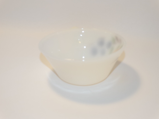 Image 4 of Gay Fad Fire King 5 Inch Handled Bowl, Milk Glass