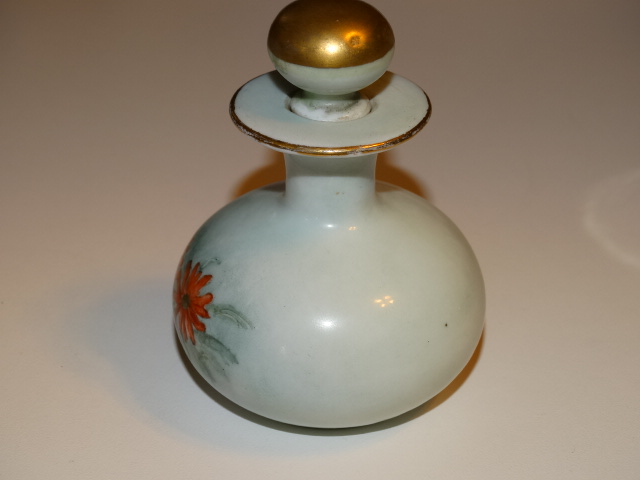 Image 1 of Perfume Bottle w Orange Asters, Germany