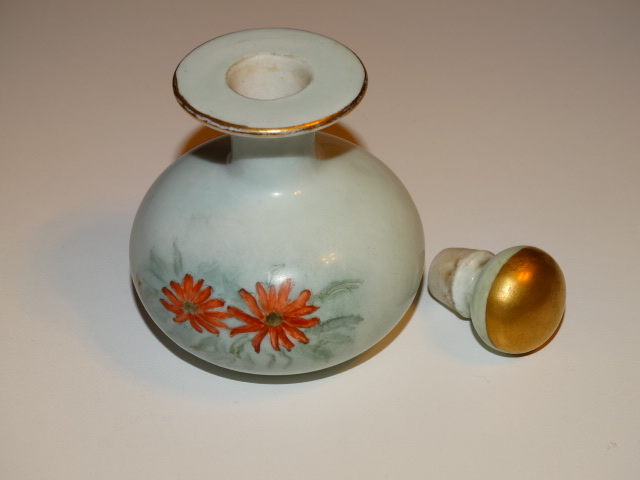 Image 3 of Perfume Bottle w Orange Asters, Germany