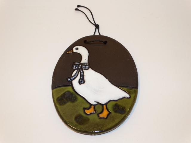 Duck Tile w Hanging Loop, Pottery