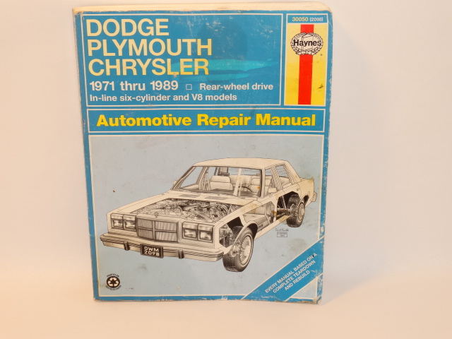 Haynes Dodge, Plymouth Chrysler Repair Manual, 1971 to 89