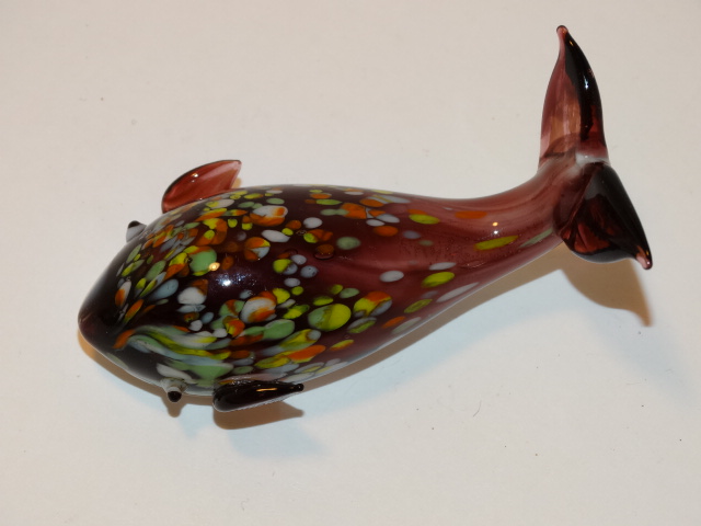 Image 4 of Whale Spotted Glass Purple and White