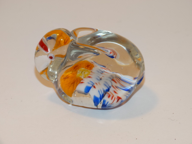 Image 4 of Rabbit Glass Clear w Multi Color Center
