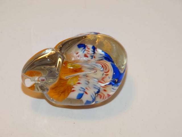 Image 5 of Rabbit Glass Clear w Multi Color Center