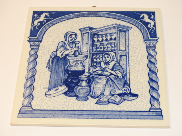 Ceramic Tile, Pharmacist Gives Aid Reproduction Tile