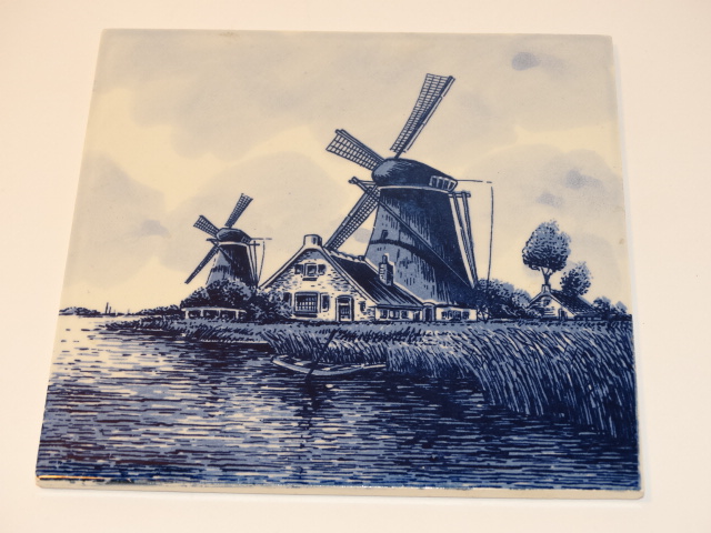 Stormy Blue Windmill Tile