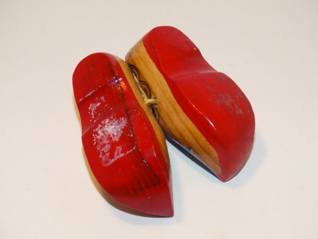 Image 4 of Wooden Dutch Shoes w Windmills, Miniature