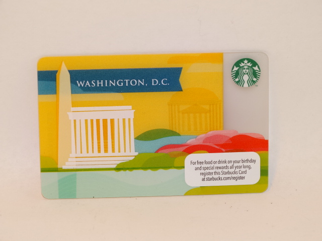 Starbucks Gift Card, Washington DC, ZERO Balance