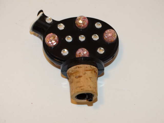 Image 2 of Bottle Stopper Pourer, Pink Elephant w Glam