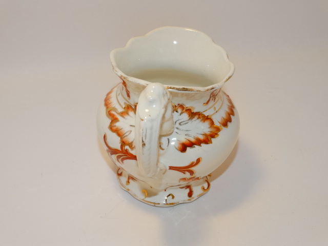 Image 1 of Creamer Flame and Gold, Marked Dresden