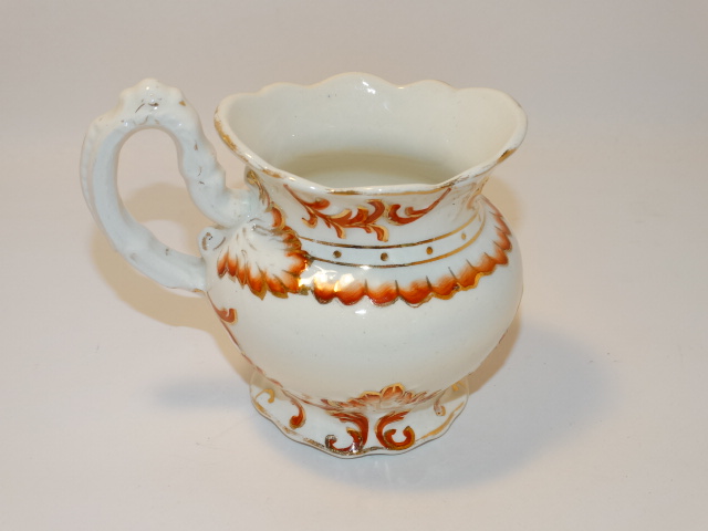 Image 2 of Creamer Flame and Gold, Marked Dresden