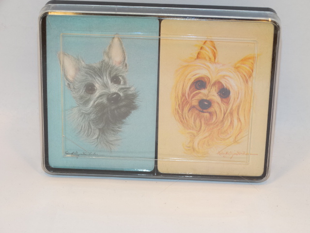  Playing Cards Dogs, Double Deck Vntg New, Orig Box