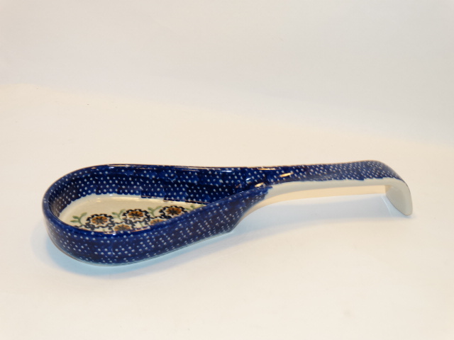 Image 1 of Spoon Rest, Flowers Ceramic, Polish Poland