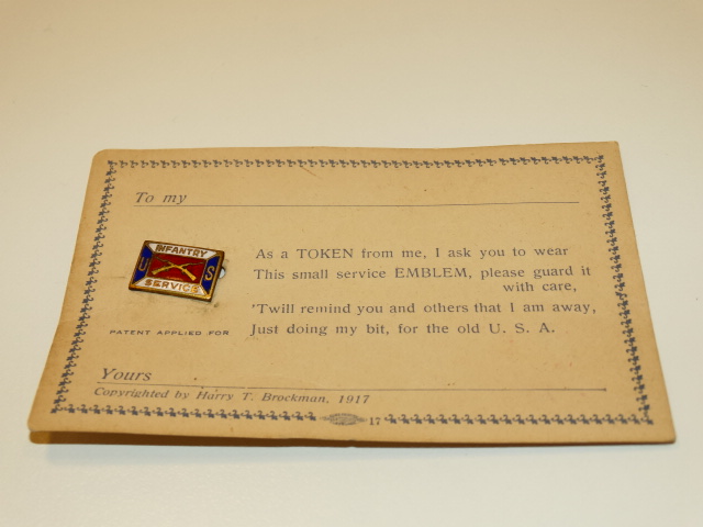 WWI Engineers Pin on Orig Card, Military Antique Original