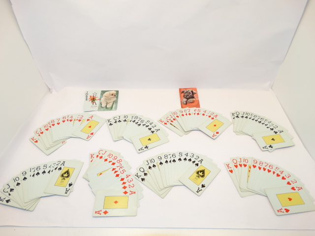 Image 1 of  Playing Cards Puppies, Double Deck Vntg, Orig Box