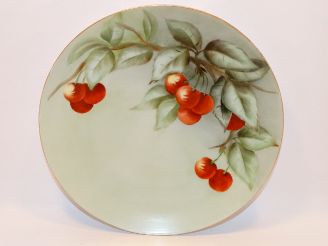 Geo H Bowman Bavaria Cherry Design Plate, Signed