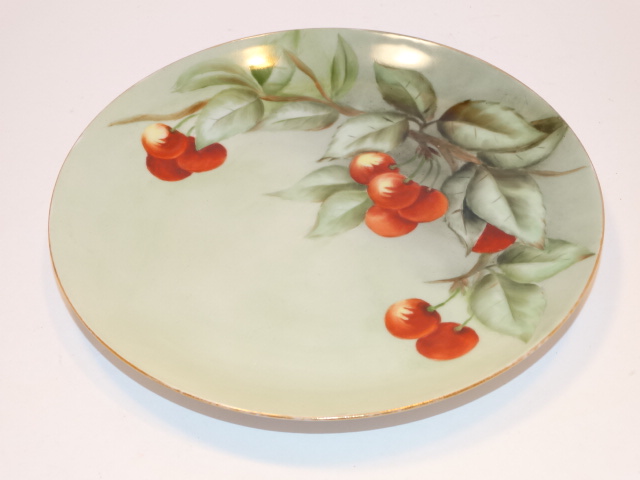 '.Gold Rim Cherry Plate.'