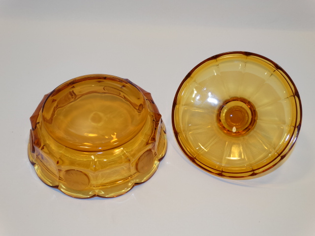 Image 5 of Coin Glass Amber Covered Dish Fostoria