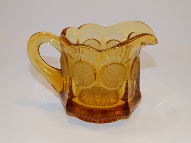 Image 2 of Coin Glass Amber Creamer Fostoria