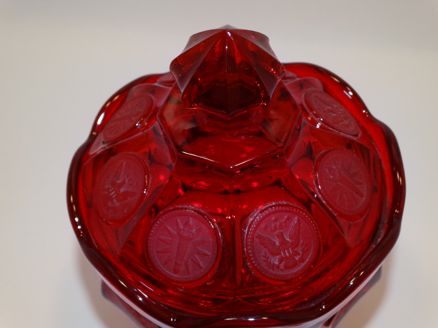 Image 1 of Coin Glass Ruby Wedding Bowl Fostoria