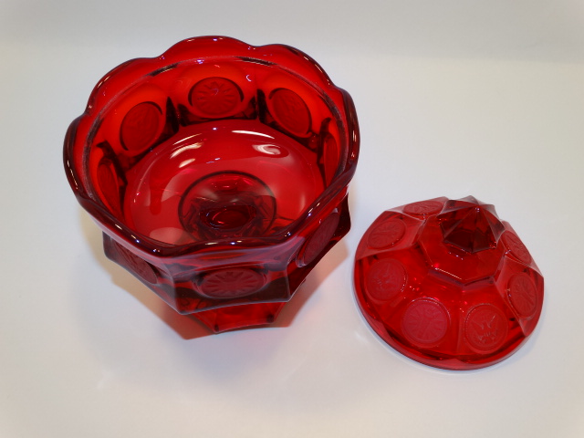 Image 2 of Coin Glass Ruby Wedding Bowl Fostoria