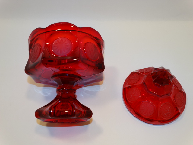 Image 3 of Coin Glass Ruby Wedding Bowl Fostoria