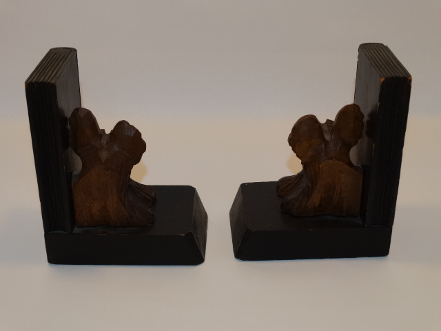 Image 2 of Bookend Set Terrier Dog Hand Carved Wood