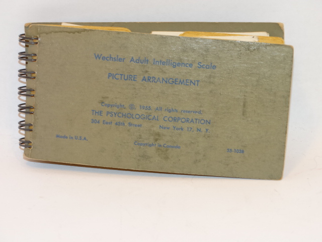 WAISC Intelligence Scale Picture Arrangement Card Book 1955