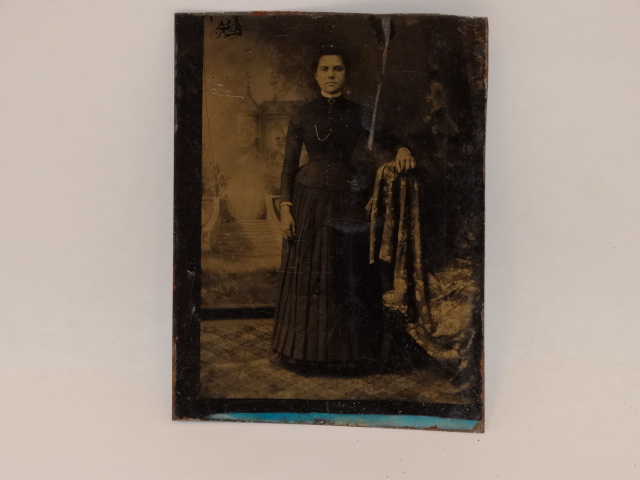 Tintype Photo Standing Woman 1800s