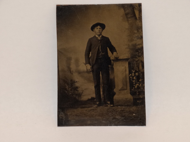 Tintype Photo Standing Man 1800s