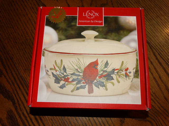 Lenox Winter Gold Holly Tree Oval Dish