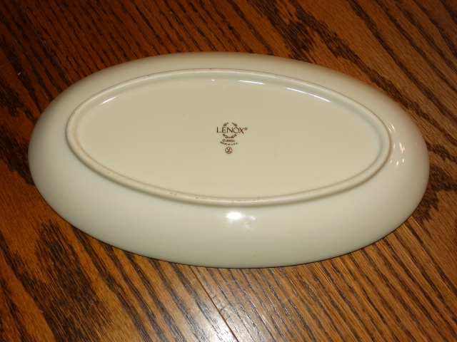 Image 1 of Lenox Winter Gold Holly Tree Oval Dish