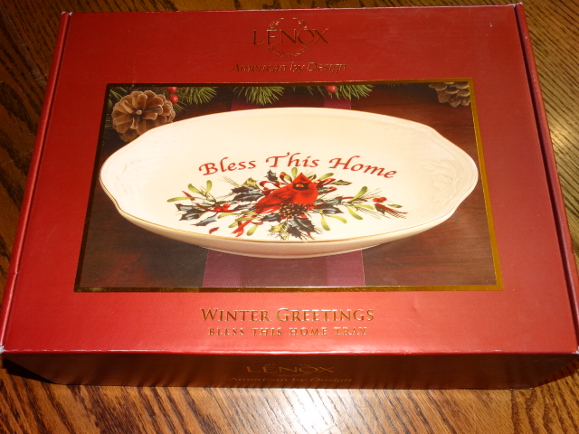 Lenox Winter Greetings Bless This Home Tray New in Box